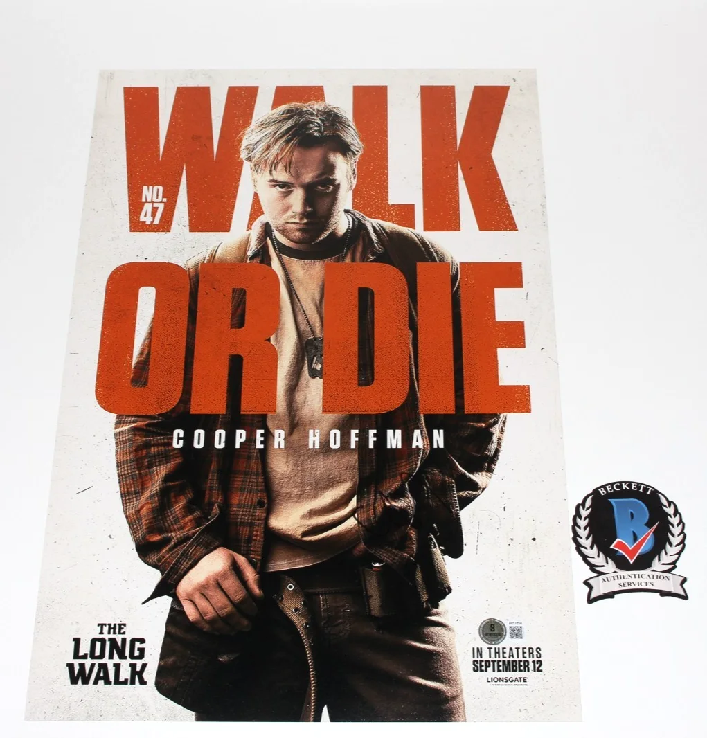 COOPER HOFFMAN SIGNED 'THE LONG WALK' 12x18 MOVIE POSTER BAS BECKETT COA, image 2