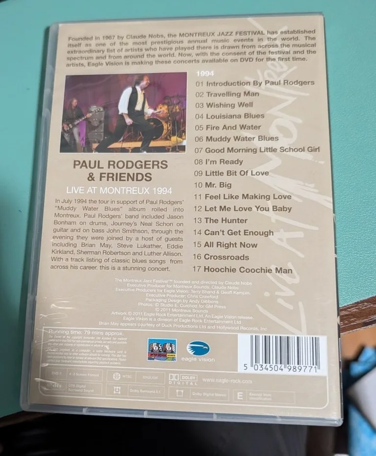 Paul Rodgers Live at Montreux 1994 DVD Autographed, image 2