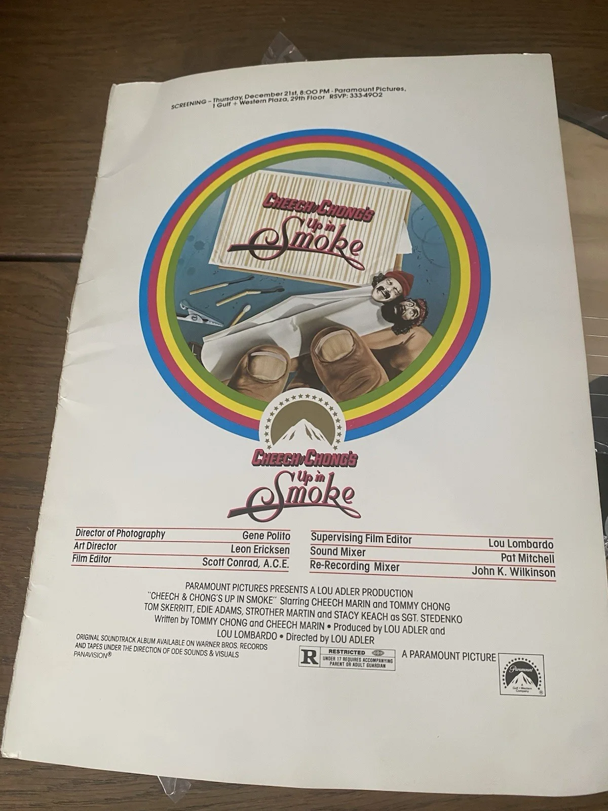 Cheech & Chong Signed Acoustic Guitar JSA Sticker, Metal Sign, Up In Smoke Lot, изображение 5