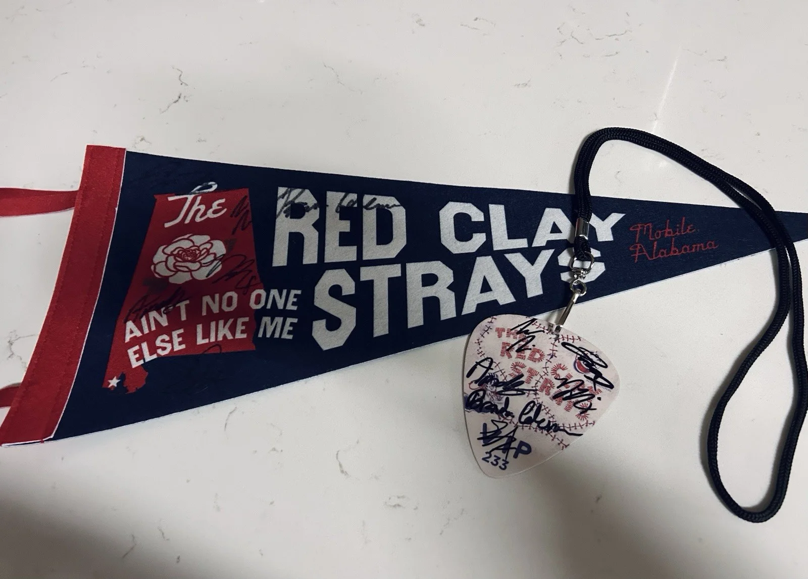 Red Clay Strays Signed Pennant VIP Pass Ain’t No Man Tour 2025, image 2
