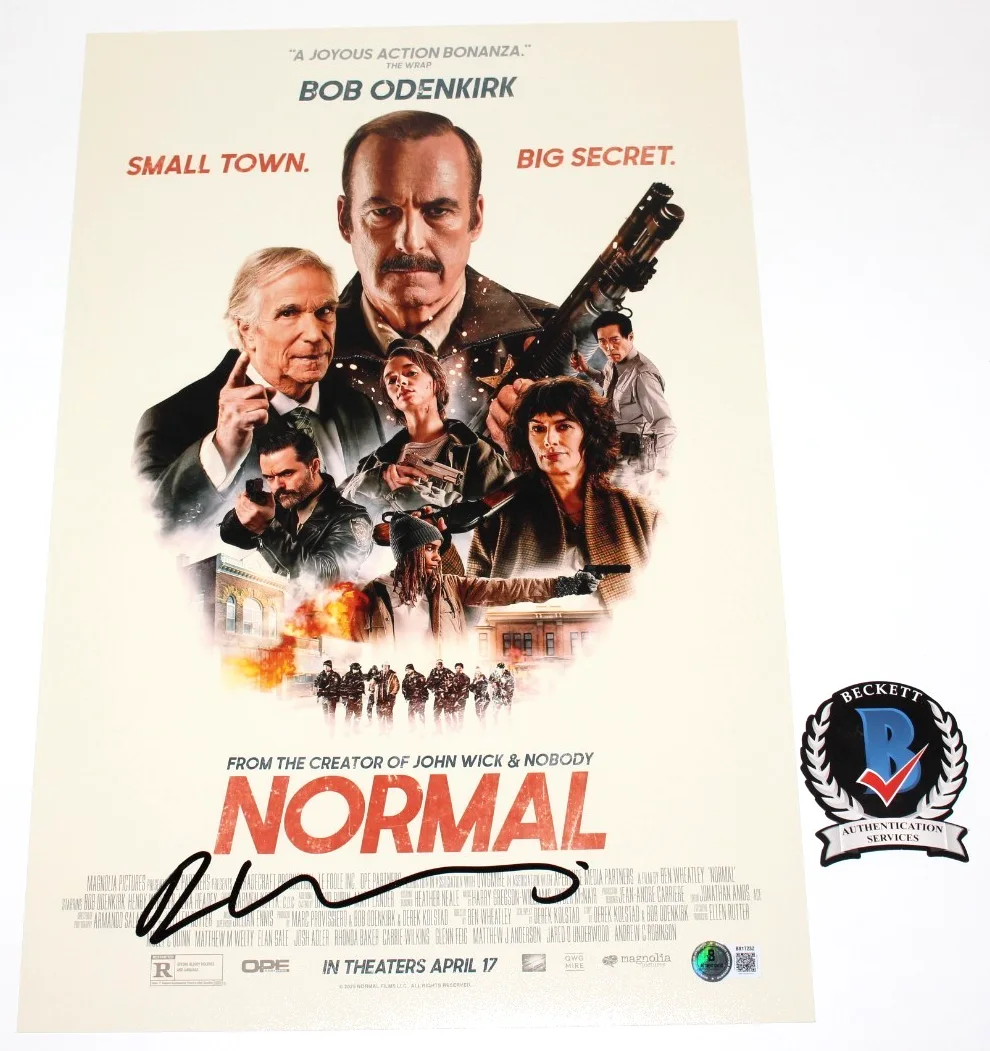 DIRECTOR BEN WHEATLEY SIGNED 'NORMAL' 12x18 MOVIE POSTER BECKETT BAS COA, image 2
