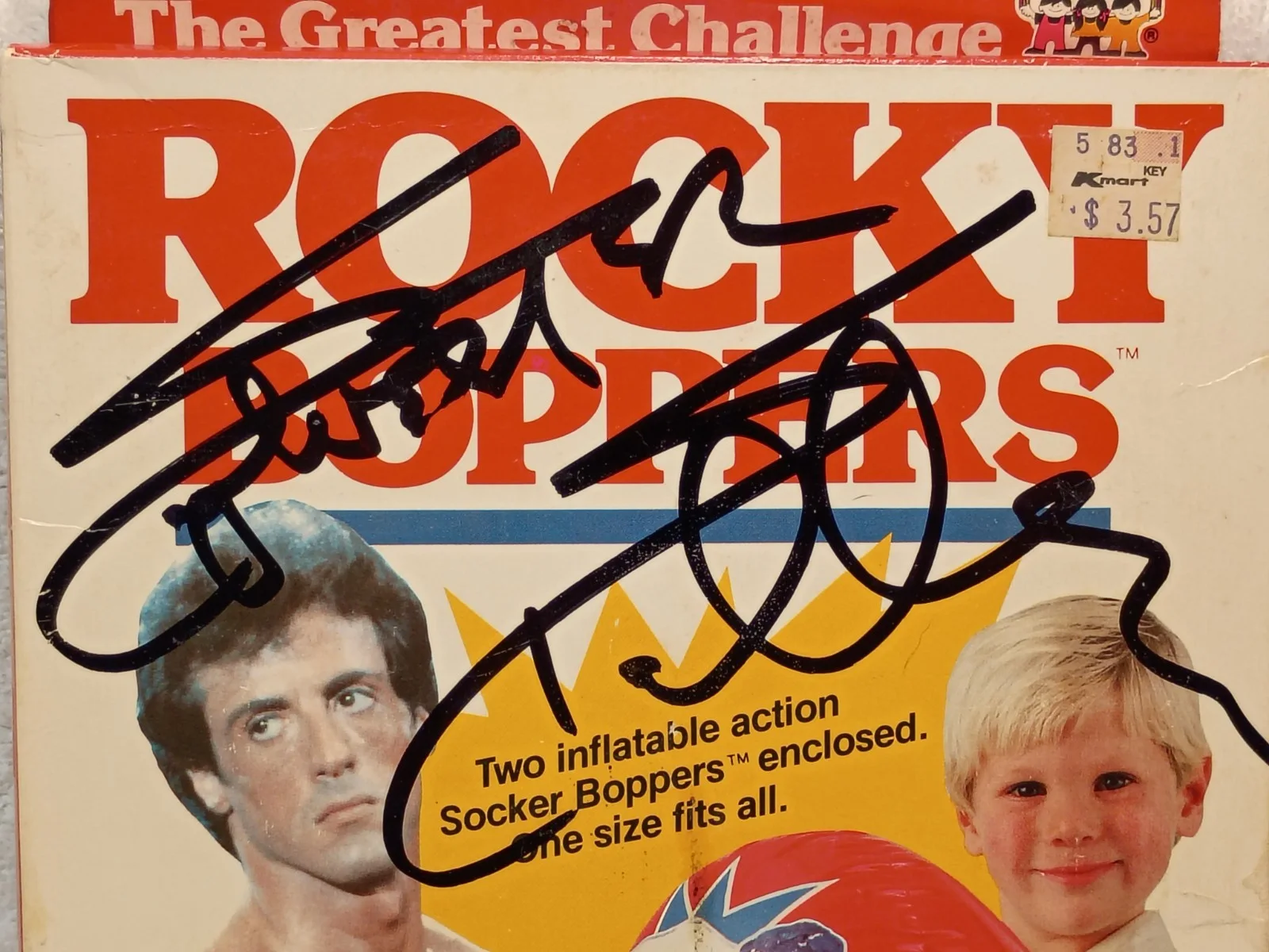 Sylvester Stallone — ULTRA RARE! Sylvester Stallone Autographed/Signed "Rocky Boppers" Box w/ Boppers, изображение 2
