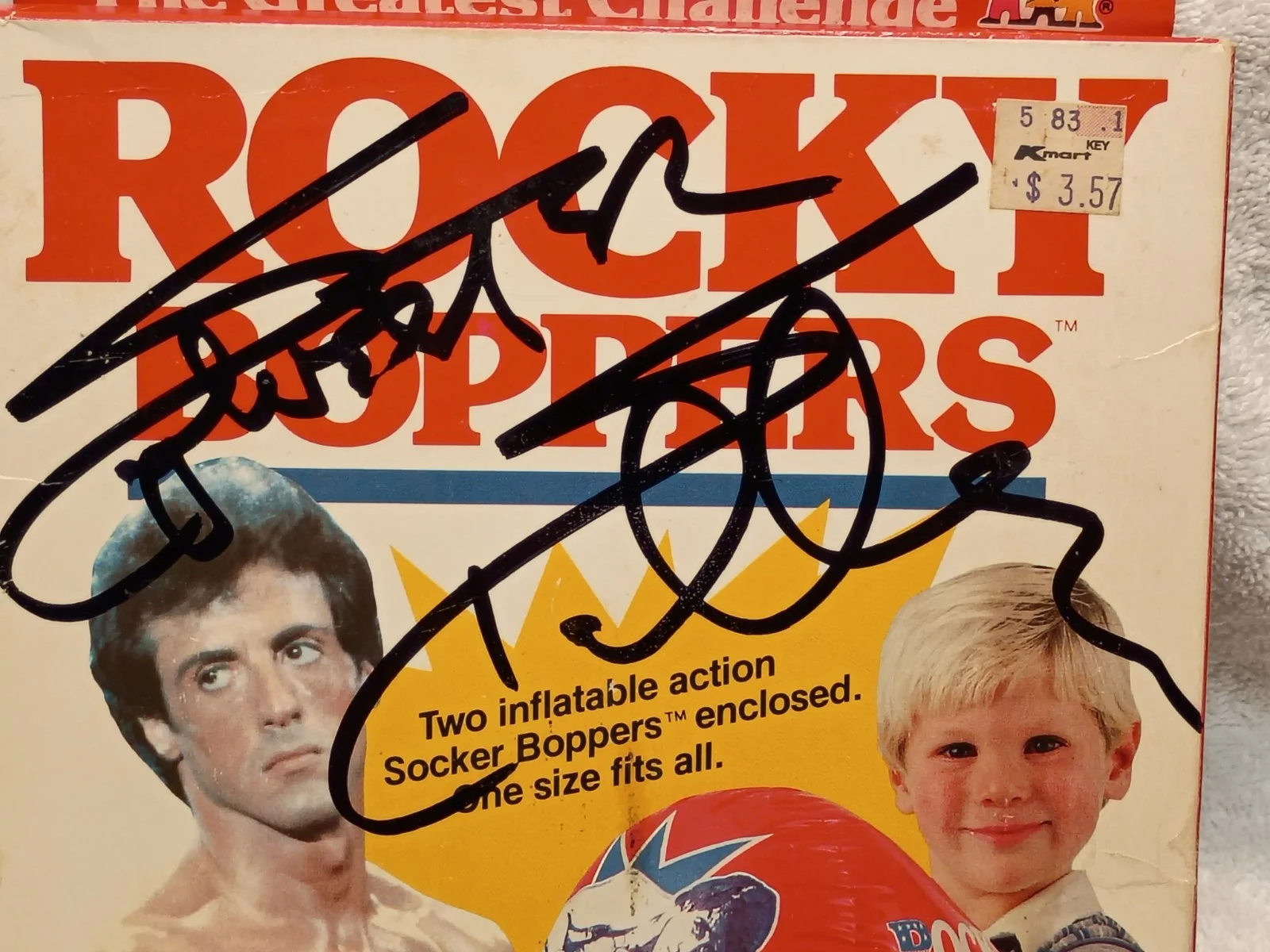 Sylvester Stallone — ULTRA RARE! Sylvester Stallone Autographed/Signed "Rocky Boppers" Box w/ Boppers, изображение 5