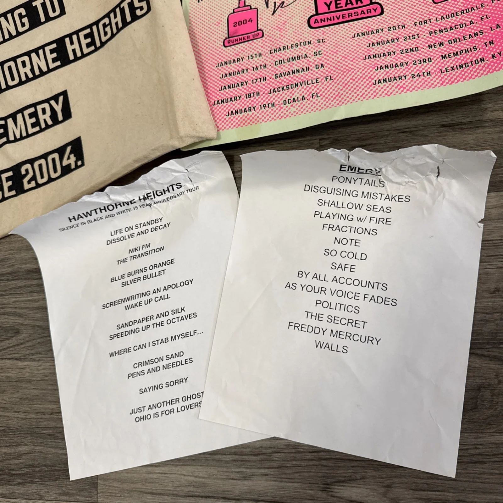 Hawthorne Heights And Emery Signed Poster And Concert Items, изображение 2