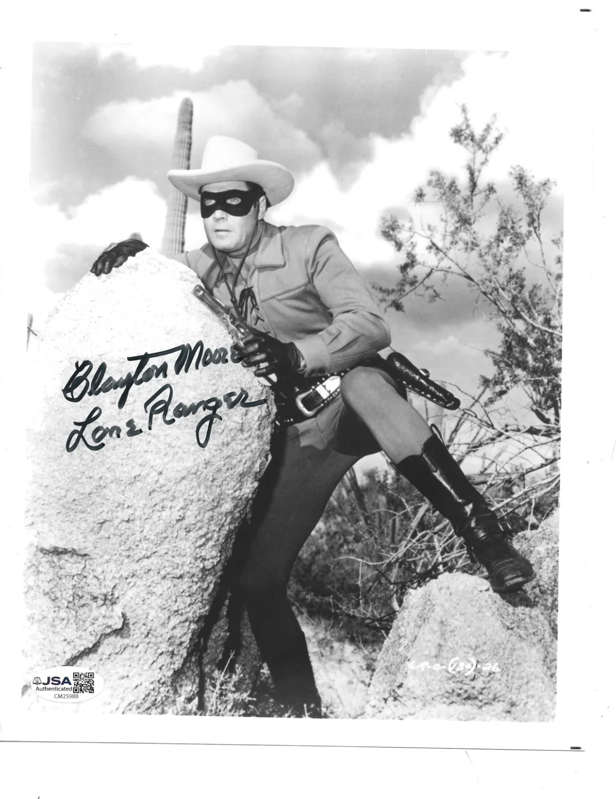 Clayton Moore — Autographed Clayton Moore photo JSA certified "The Lone Ranger"