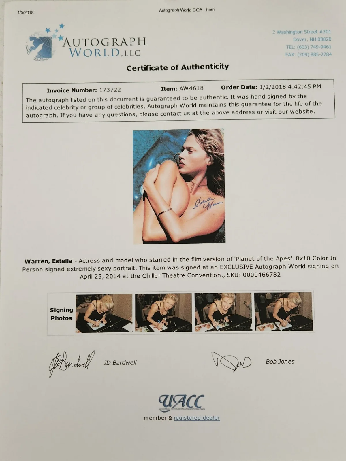 Estella Warren Signed Autographed 8x10" Photograph AW COA Planet Of The Apes, изображение 4