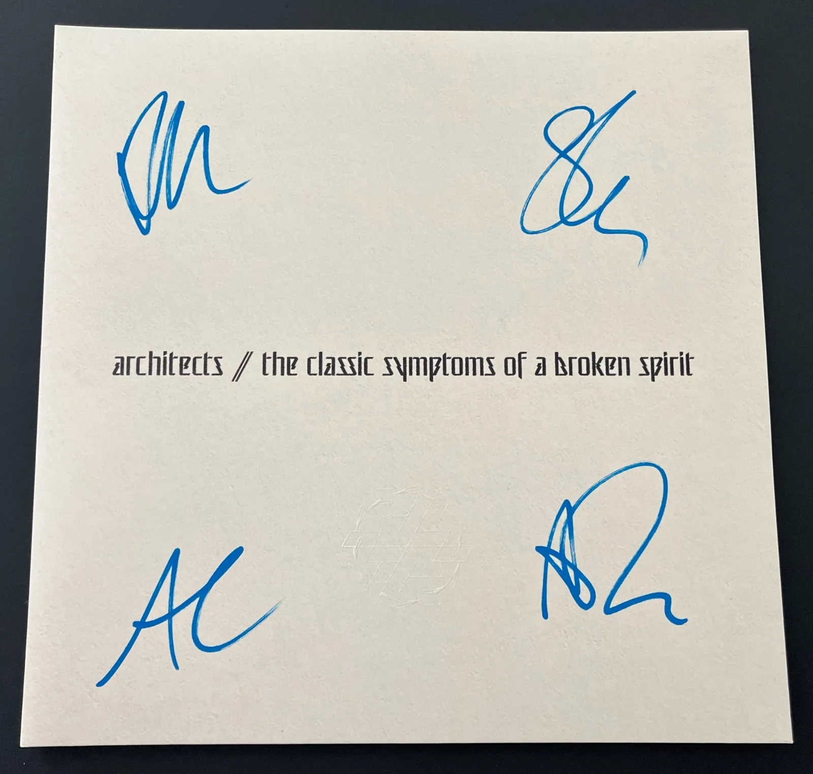 ARCHITECTS BAND SIGNED THE CLASSIC SYMPTOMS OF A BROKEN SPIRIT VINYL EXACT PROOF, image 2