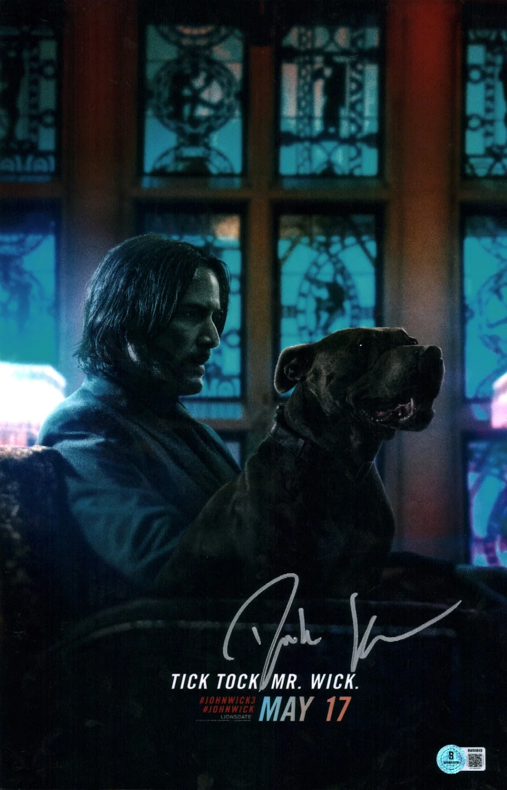 derek kolstad — CREATOR DEREK KOLSTAD SIGNED 'JOHN WICK 3' 11x17 MOVIE POSTER PHOTO BAS COA