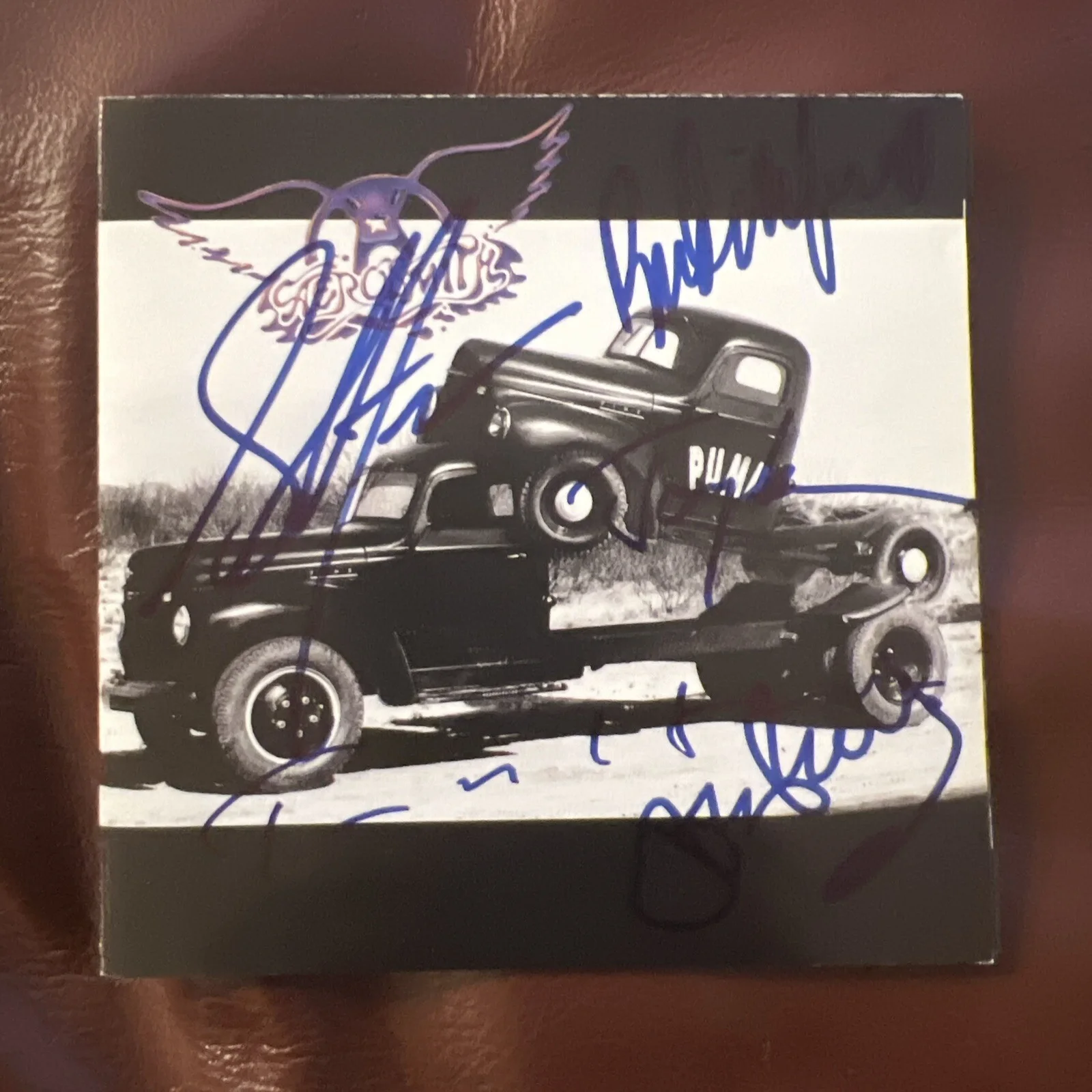 SIGNED Aerosmith Pump CD Steven Tyler Joe Perry, image 2