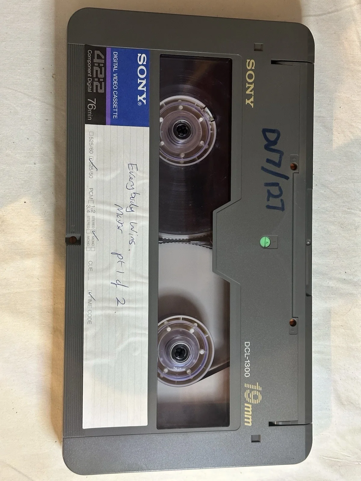 SONY DCL-1300 D-2 DIGITAL VIDEO CASSETTE TAPE Potential Master Everybody Wins, изображение 3