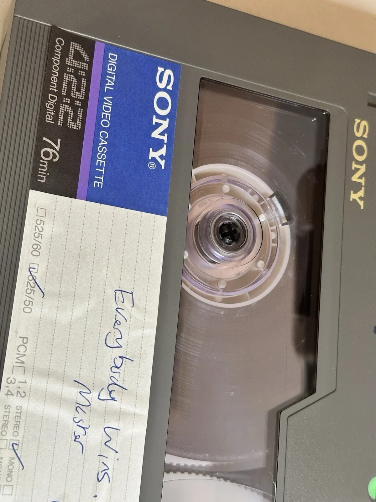 SONY DCL-1300 D-2 DIGITAL VIDEO CASSETTE TAPE Potential Master Everybody Wins, изображение 4