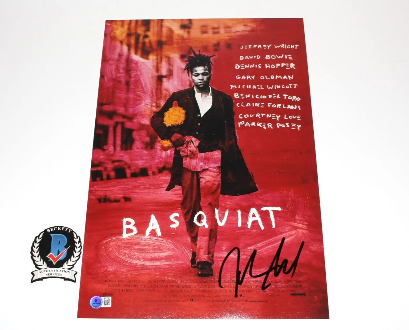 JULIAN SCHNABEL SIGNED 'BASQUIAT' 12x18 MOVIE POSTER 1 BECKETT COA DIRECTOR, изображение 3