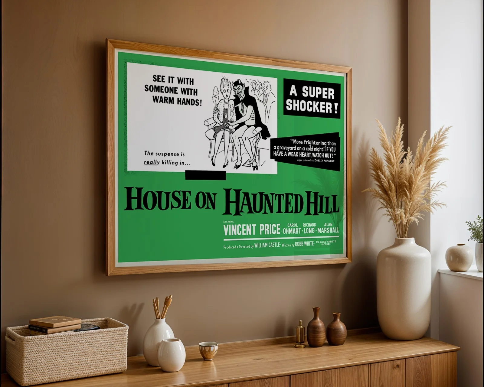 House on Haunted Hill - 1959 Horror/Crime Restored 30" x 40" UK Quad Poster, изображение 4
