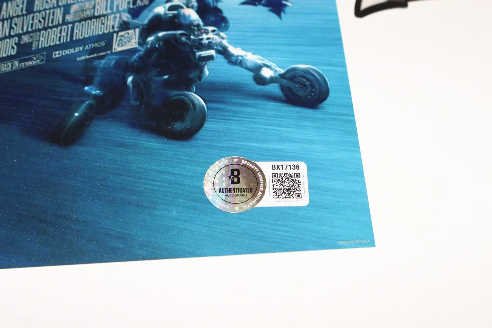 ROBERT RODRIGUEZ SIGNED 'ALITA BATTLE ANGEL' 12x18 MOVIE POSTER 1 BECKETT COA, изображение 2