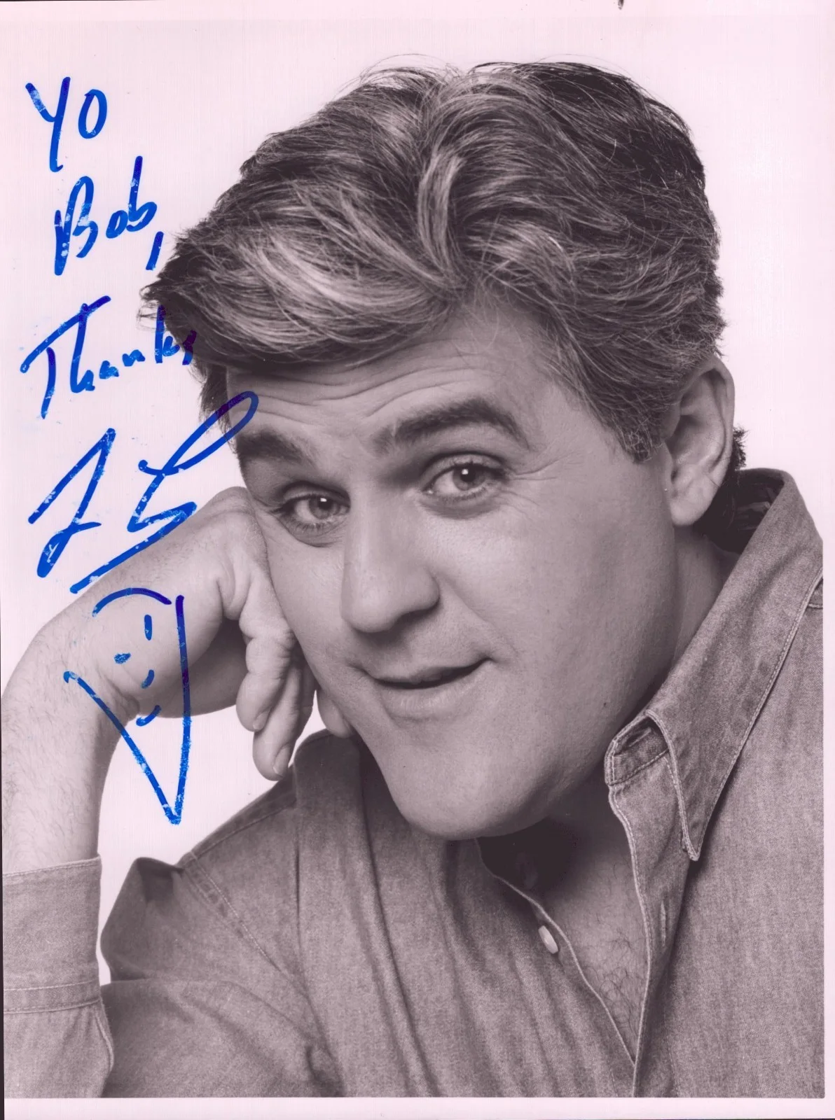 See title — LATE NIGHT COMEDIAN JAY LENO SIGNED 'THE TONIGHT SHOW' 8X10 PHOTO