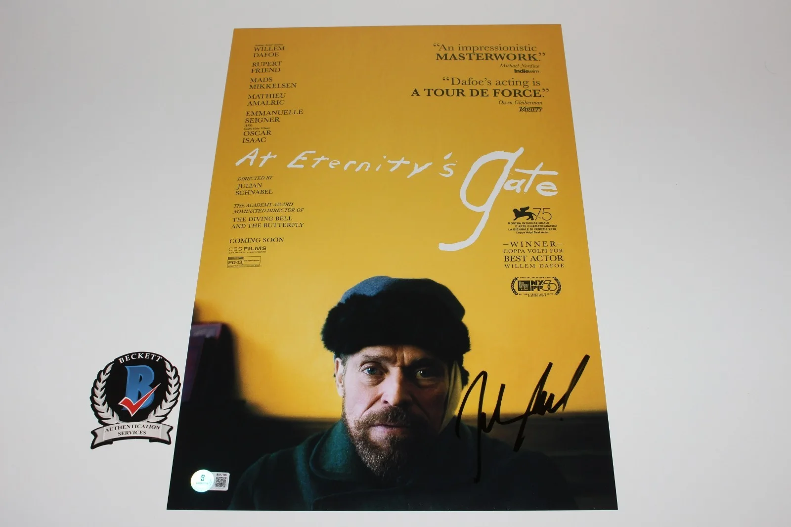 JULIAN SCHNABEL SIGNED AT ETERNITY'S GATE 12x18 MOVIE POSTER BECKETT VAN GOGH 1, изображение 3
