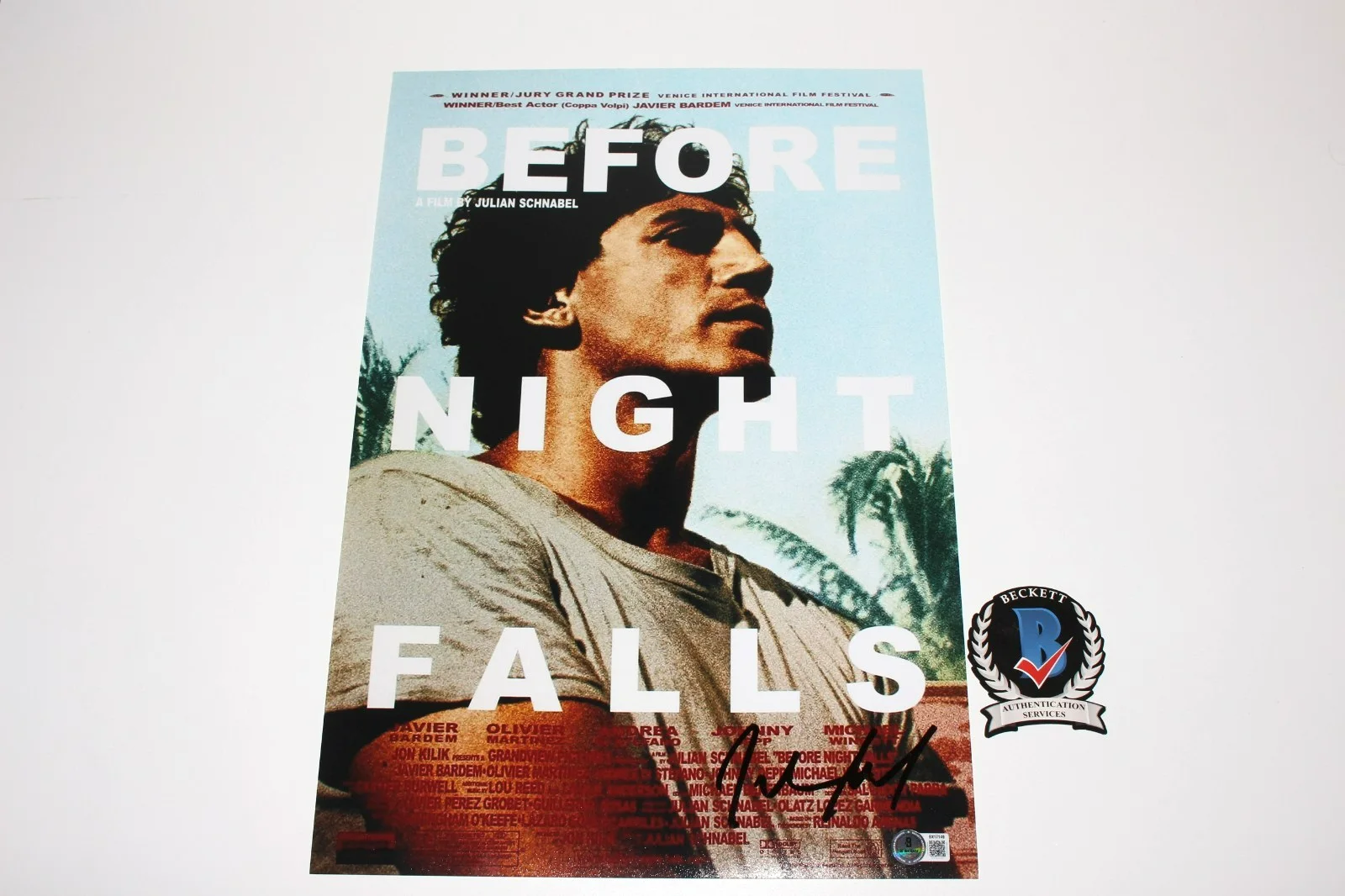 JULIAN SCHNABEL SIGNED 'BEFORE NIGHT FALLS' 12x18 MOVIE POSTER 1 BECKETT COA, изображение 2