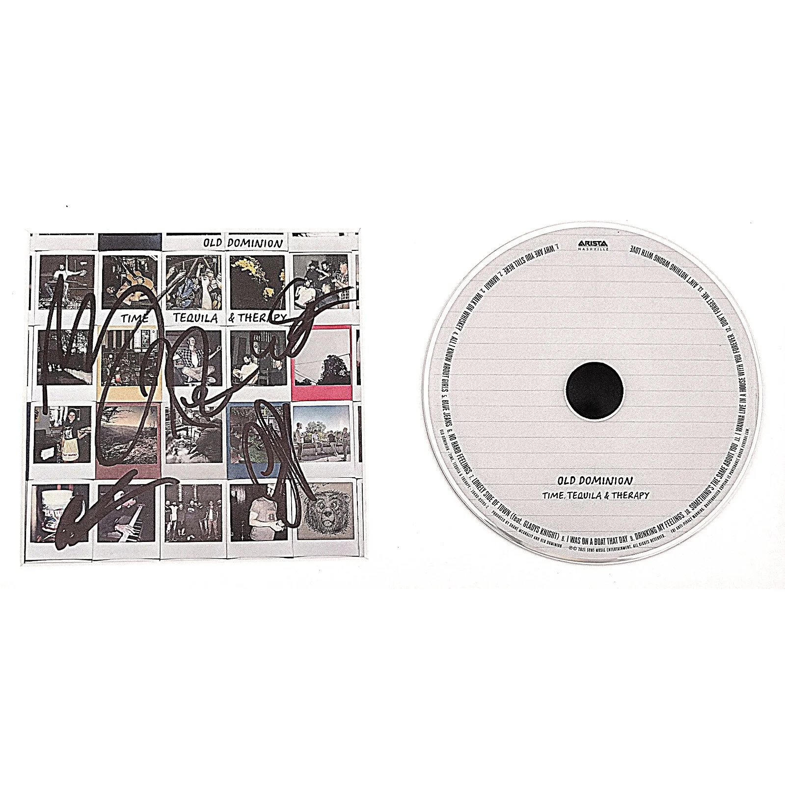 Matthew Ramsey, Trevor Rosen, Whit Sellers, Geoff Sprung — Old Dominion Signed Tequila And Therapy CD Framed Beckett BAS COA Country Album, изображение 3