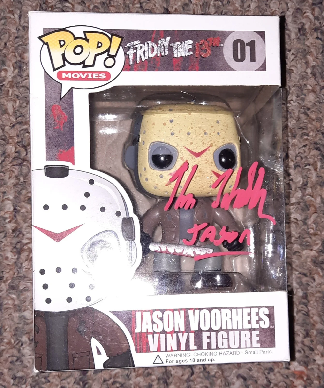 Kane Hodder — Kane Hodder Signed Funko Pop! Jason Voorhees 01 Figure Friday the 13th