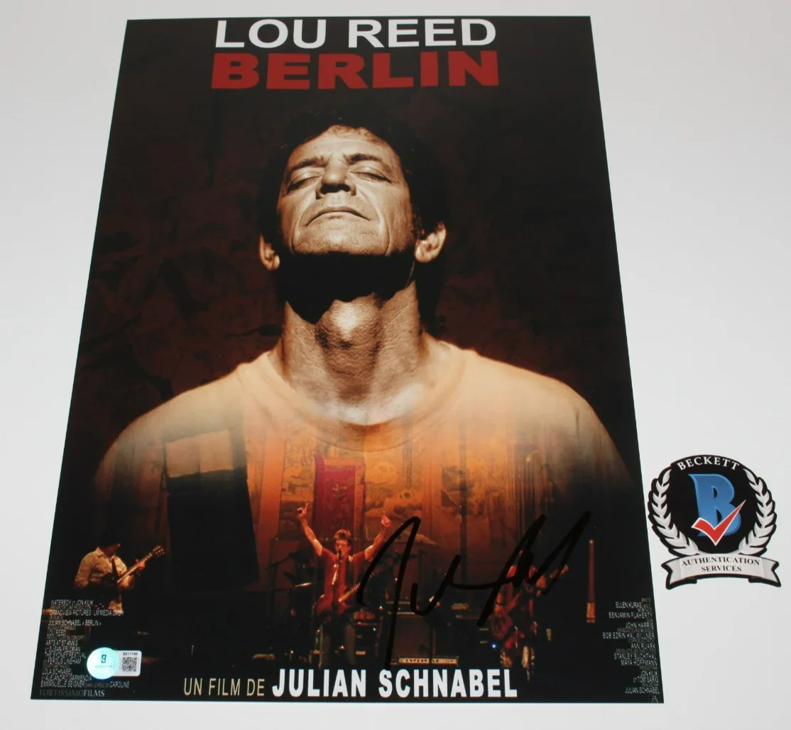 JULIAN SCHNABEL SIGNED LOU REED BERLIN CONCERT FILM 12x18 POSTER 1 BECKETT COA, изображение 3
