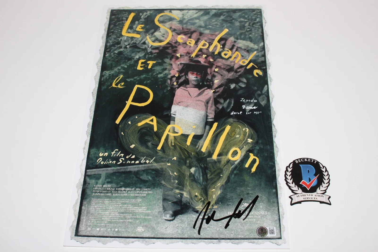 JULIAN SCHNABEL SIGNED LE SCAPHANDRE DIVING BELL BUTTERFLY MOVIE POSTER BECKETT, изображение 3