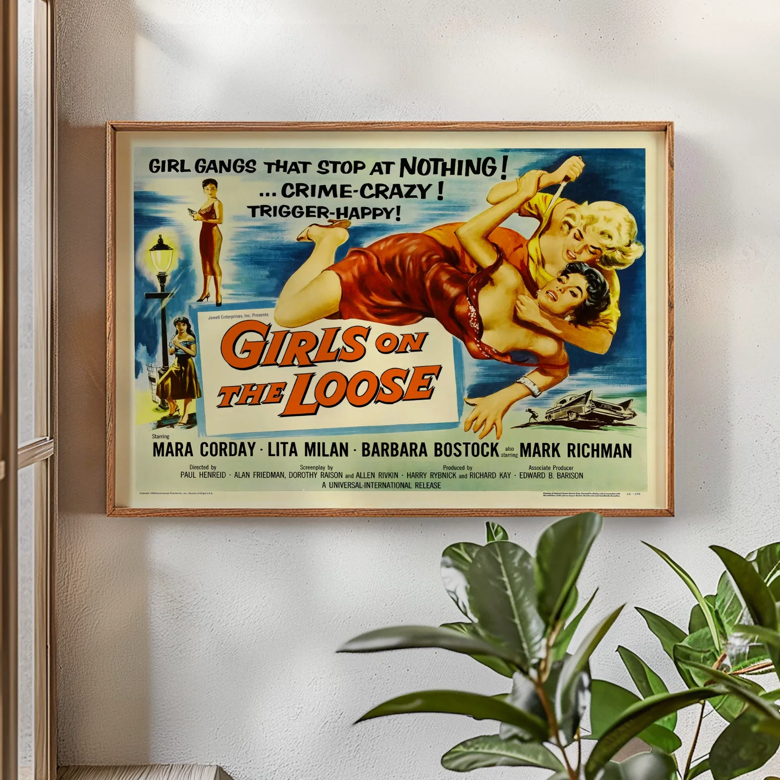 Girls on the Loose - 1958 Exploitation / Crime Restored 30" x 40" UK Quad Poster, изображение 2