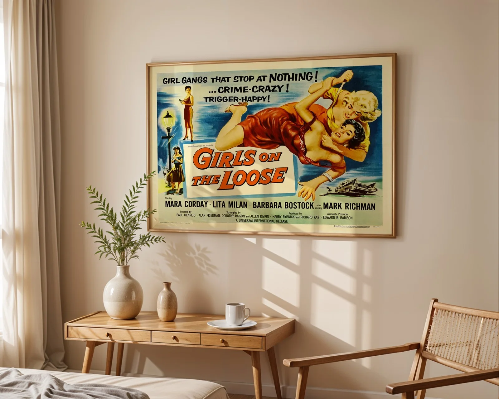 Girls on the Loose - 1958 Exploitation / Crime Restored 30" x 40" UK Quad Poster, изображение 4