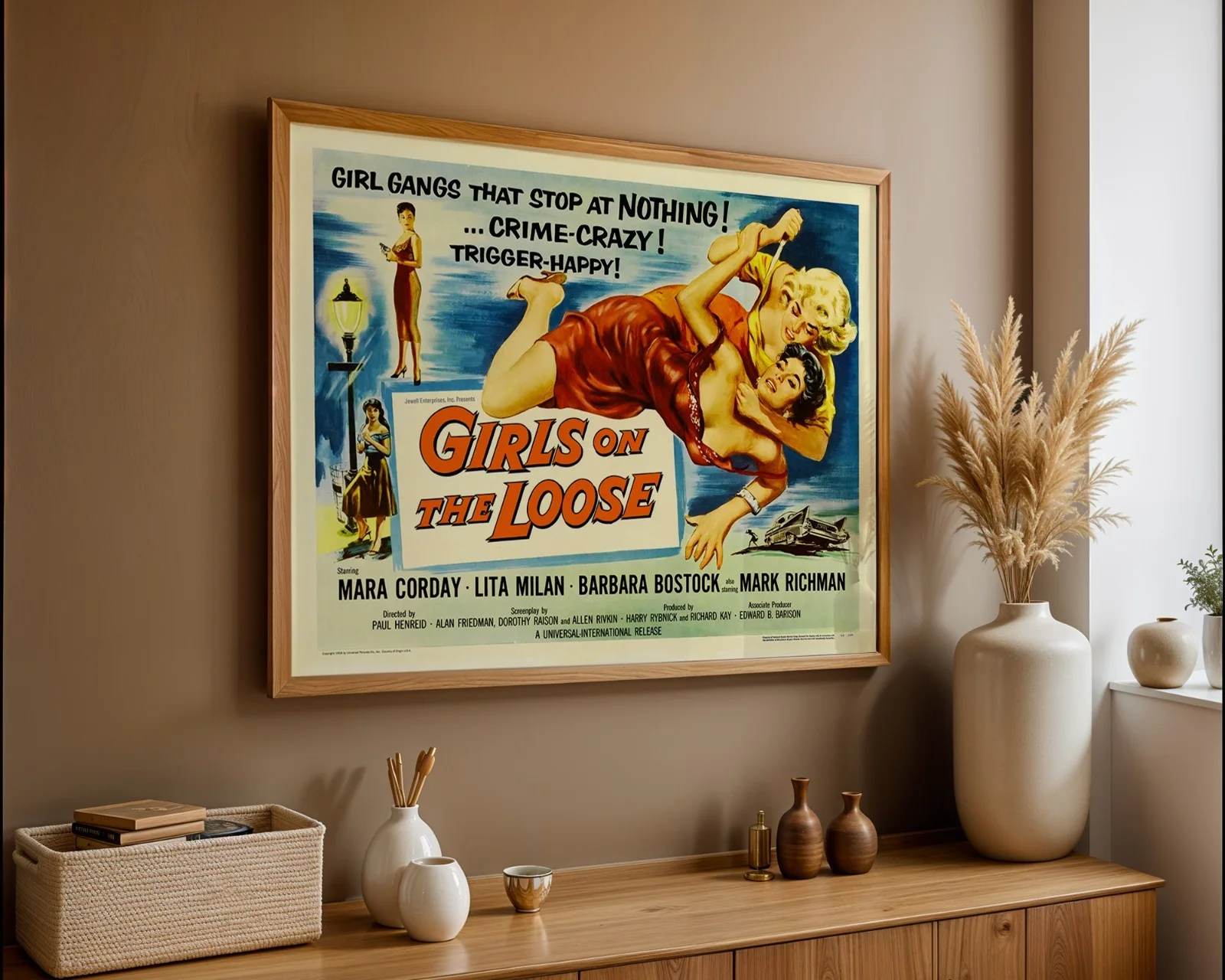 Girls on the Loose - 1958 Exploitation / Crime Restored 30" x 40" UK Quad Poster, изображение 5