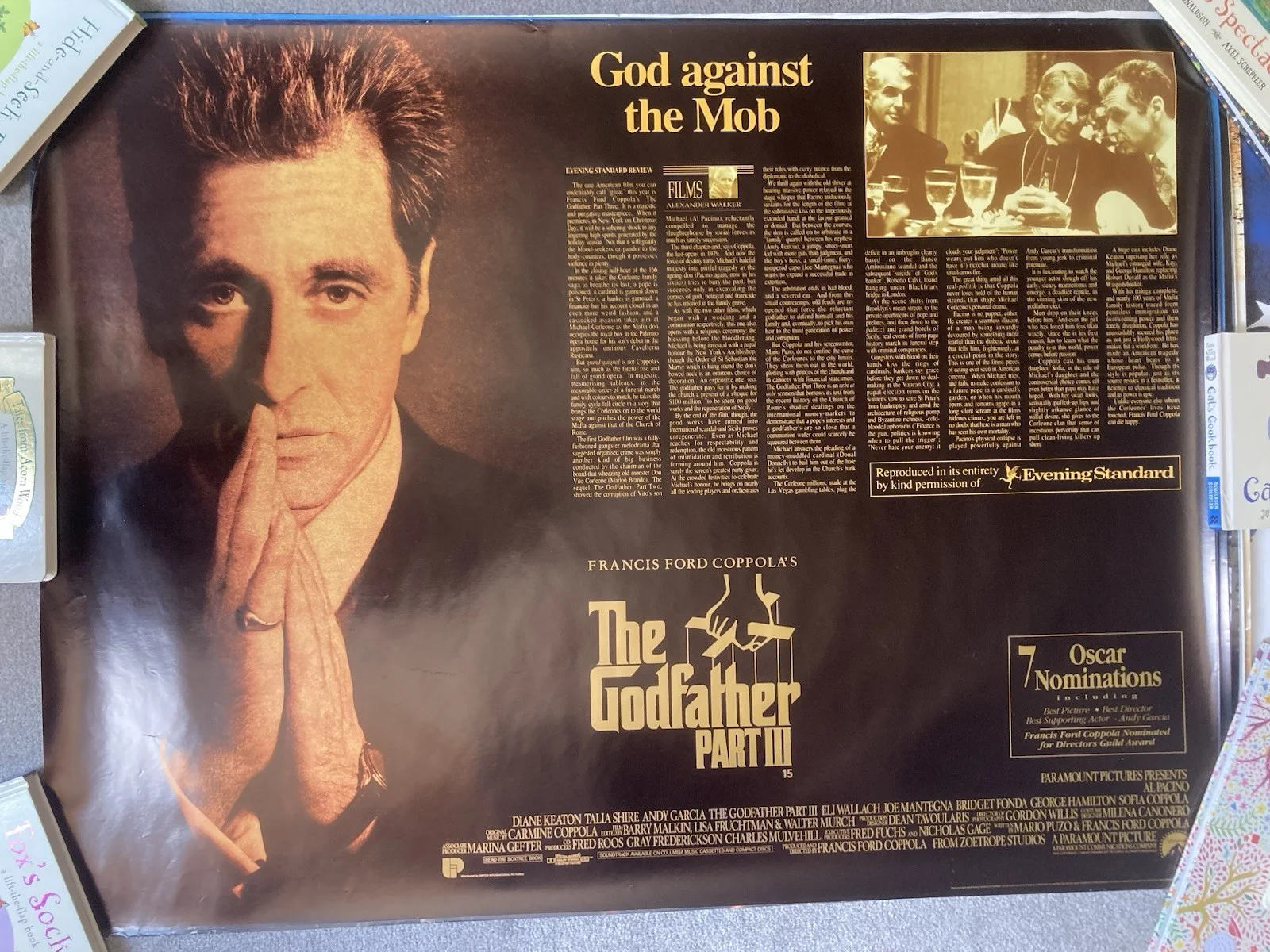 The Godfather Part 3 III (1990) INCREDIBLY RARE UK Quad 30x40 Film movie Poster, изображение 2