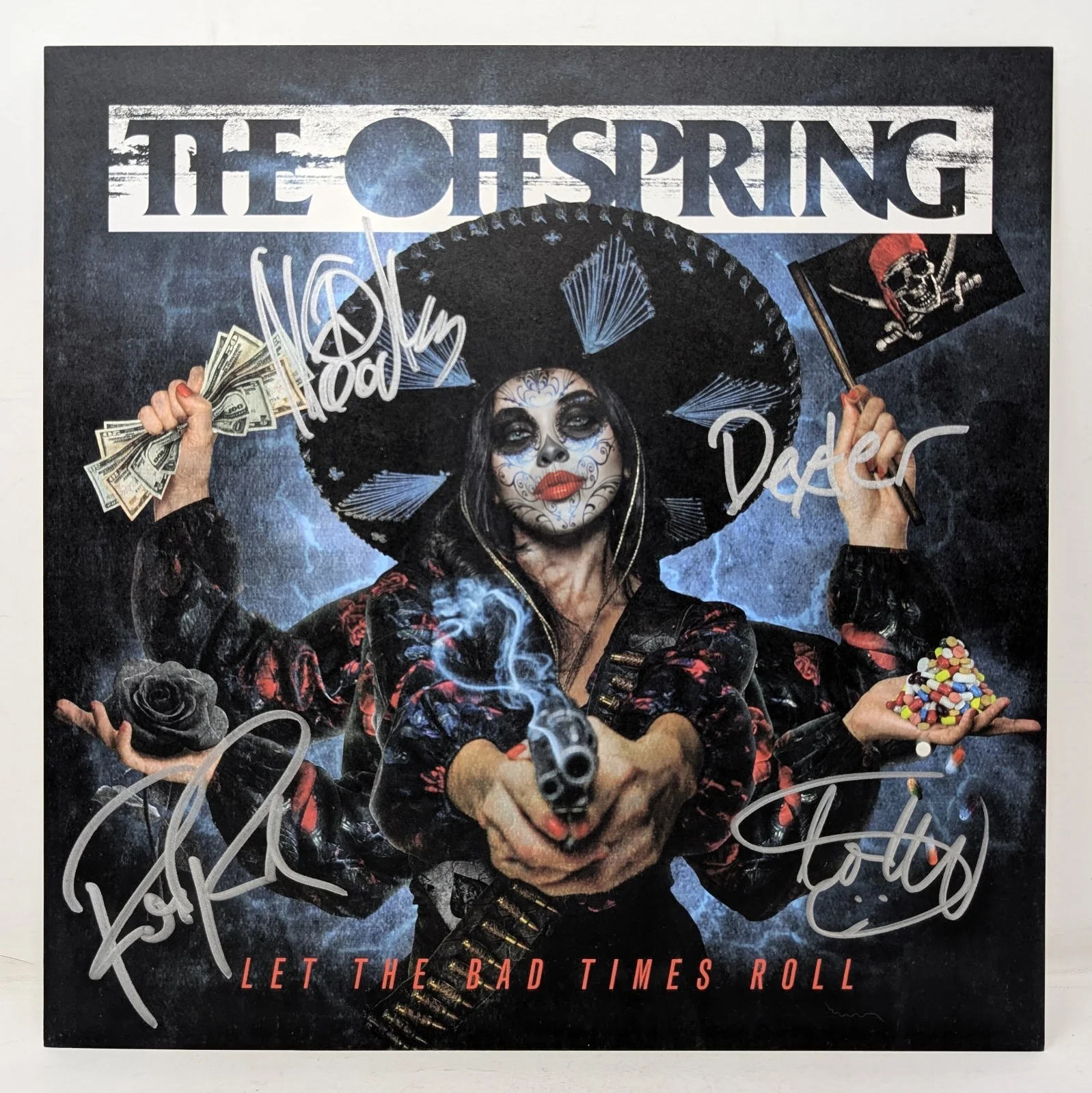 The Offspring BAND SIGNED Insert Let The Bad Times Roll Vinyl Record Autographed, изображение 2