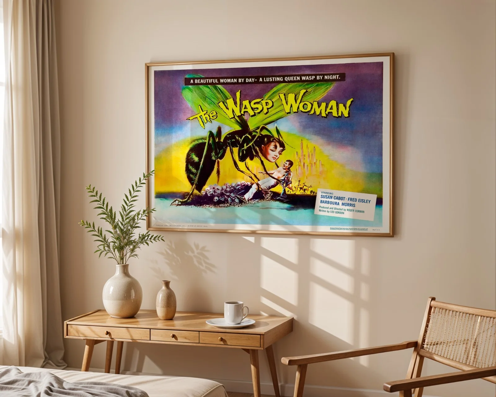 The Wasp Woman - 1959 Sci-Fi Horror B-movie Restored 30" x 40" UK Quad Poster, изображение 3
