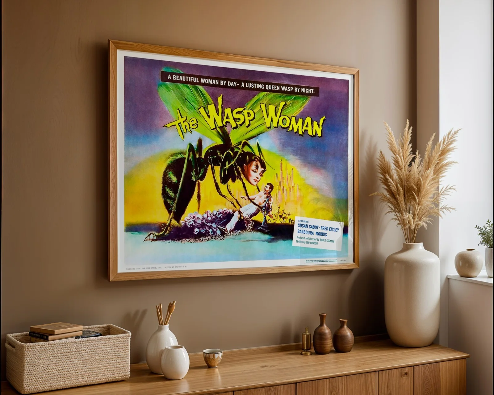 The Wasp Woman - 1959 Sci-Fi Horror B-movie Restored 30" x 40" UK Quad Poster, изображение 4