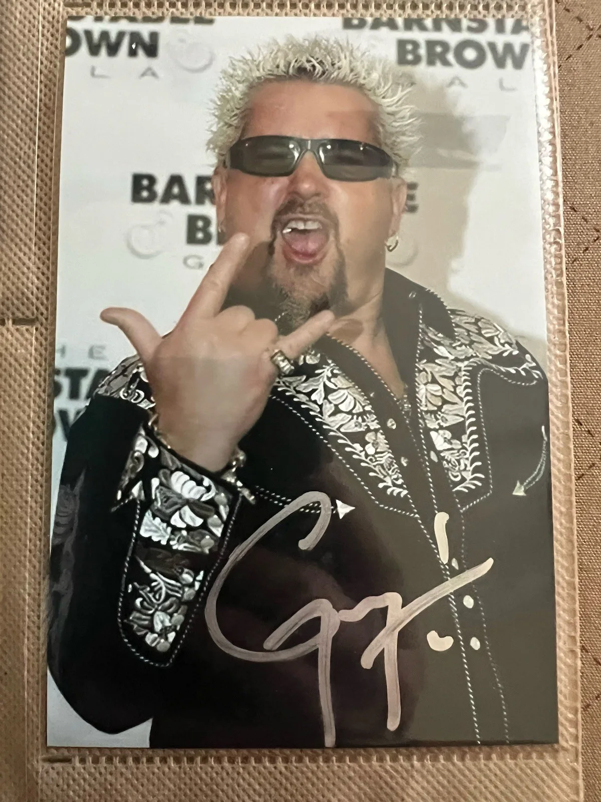 Guy Fieri — Guy Fieri auto/signed Diners, Drive-Ins and Dives chef Rare 4x6 photo