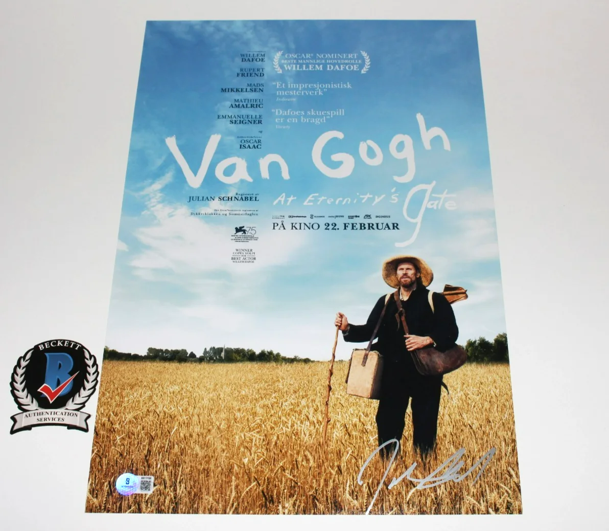 JULIAN SCHNABEL SIGNED AT ETERNITY'S GATE 12x18 MOVIE POSTER VAN GOGH BECKETT, изображение 2