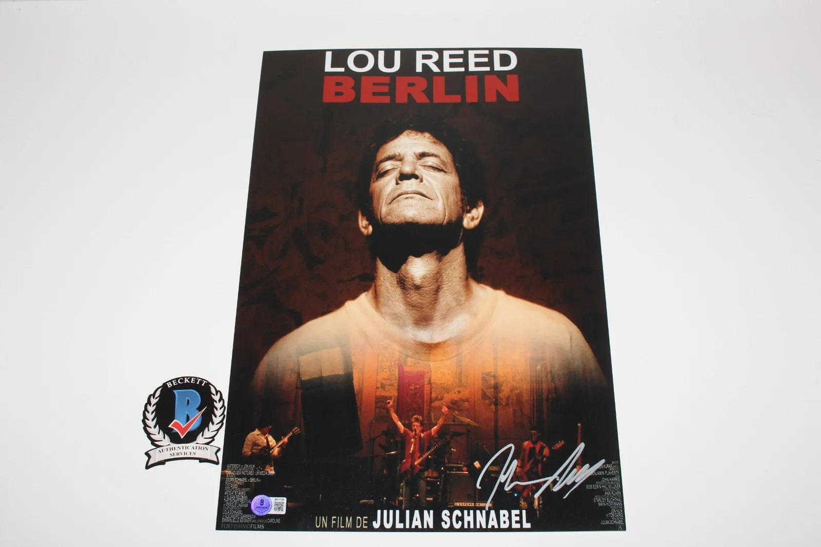JULIAN SCHNABEL SIGNED LOU REED BERLIN CONCERT FILM 12x18 POSTER BECKETT COA, изображение 3