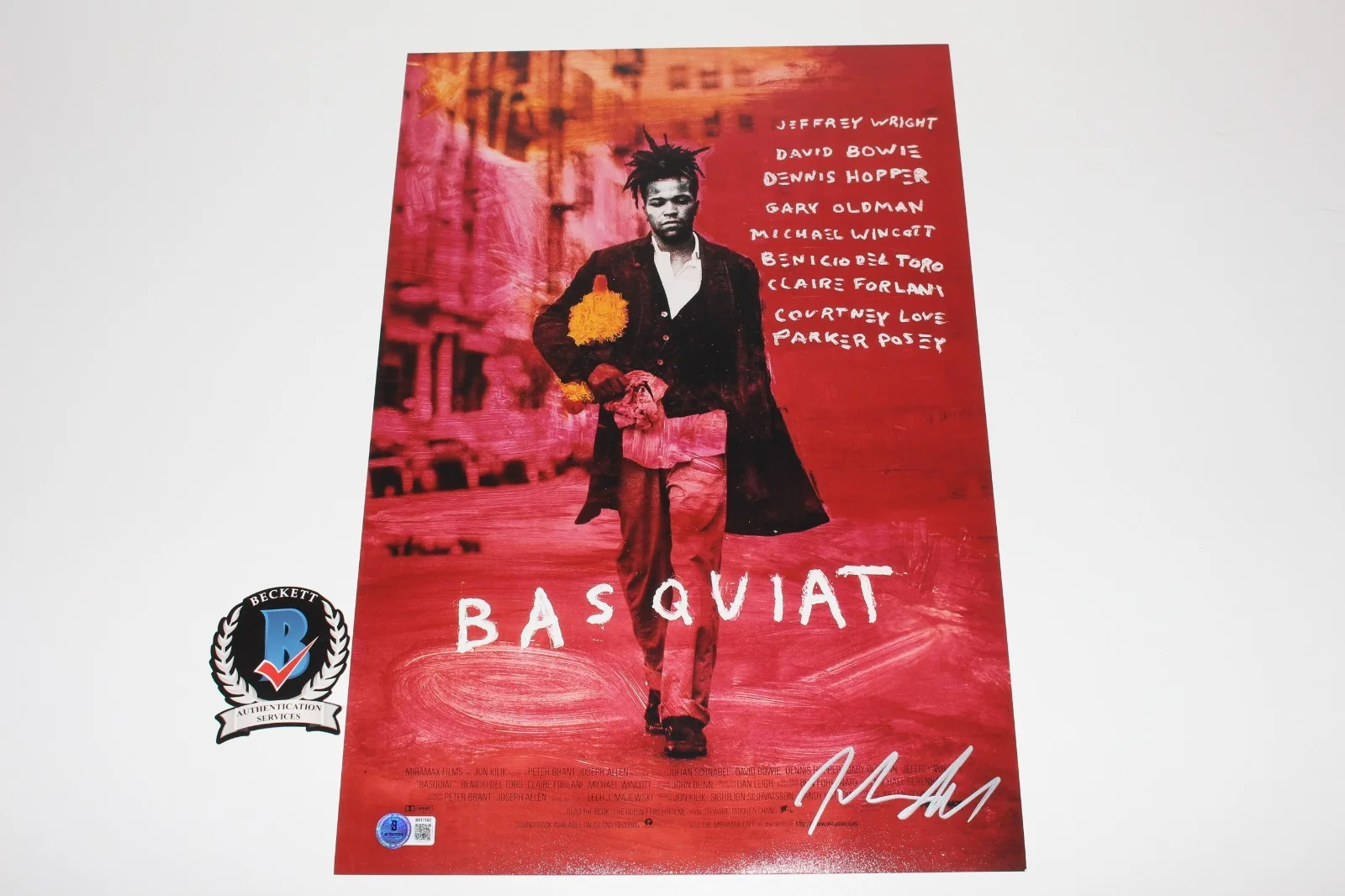 JULIAN SCHNABEL SIGNED 'BASQUIAT' 12x18 MOVIE POSTER BECKETT COA DIRECTOR, изображение 3