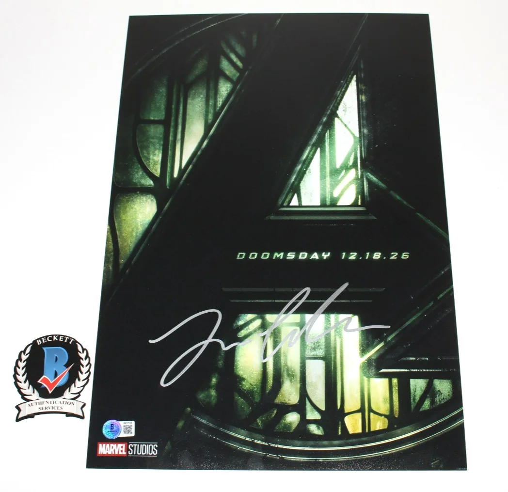 Lewis Pullman — LEWIS PULLMAN SIGNED AVENGERS DOOMSDAY 12x18 TEASER MOVIE POSTER BECKETT COA