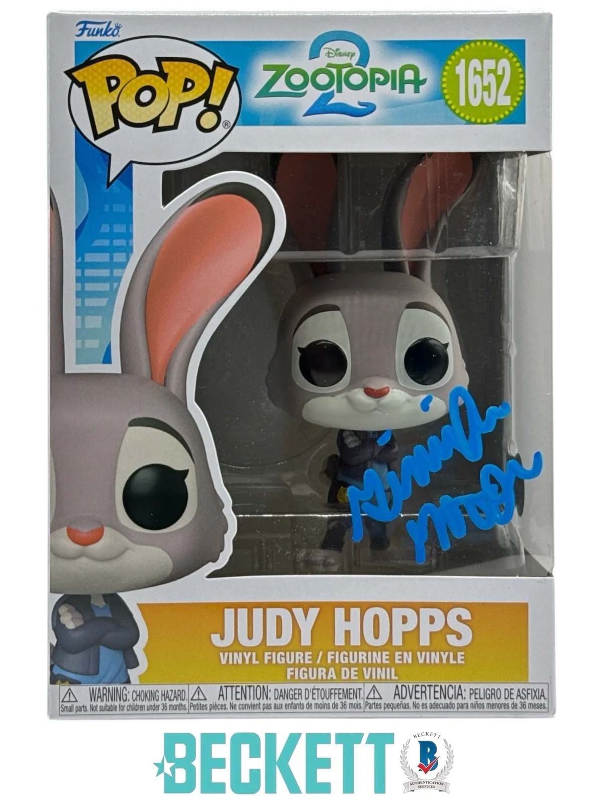 Ginnifer Goodwin — Ginnifer Goodwin Autograph Signed Zootopia 2 Judy Hopps Funko Pop Beckett COA