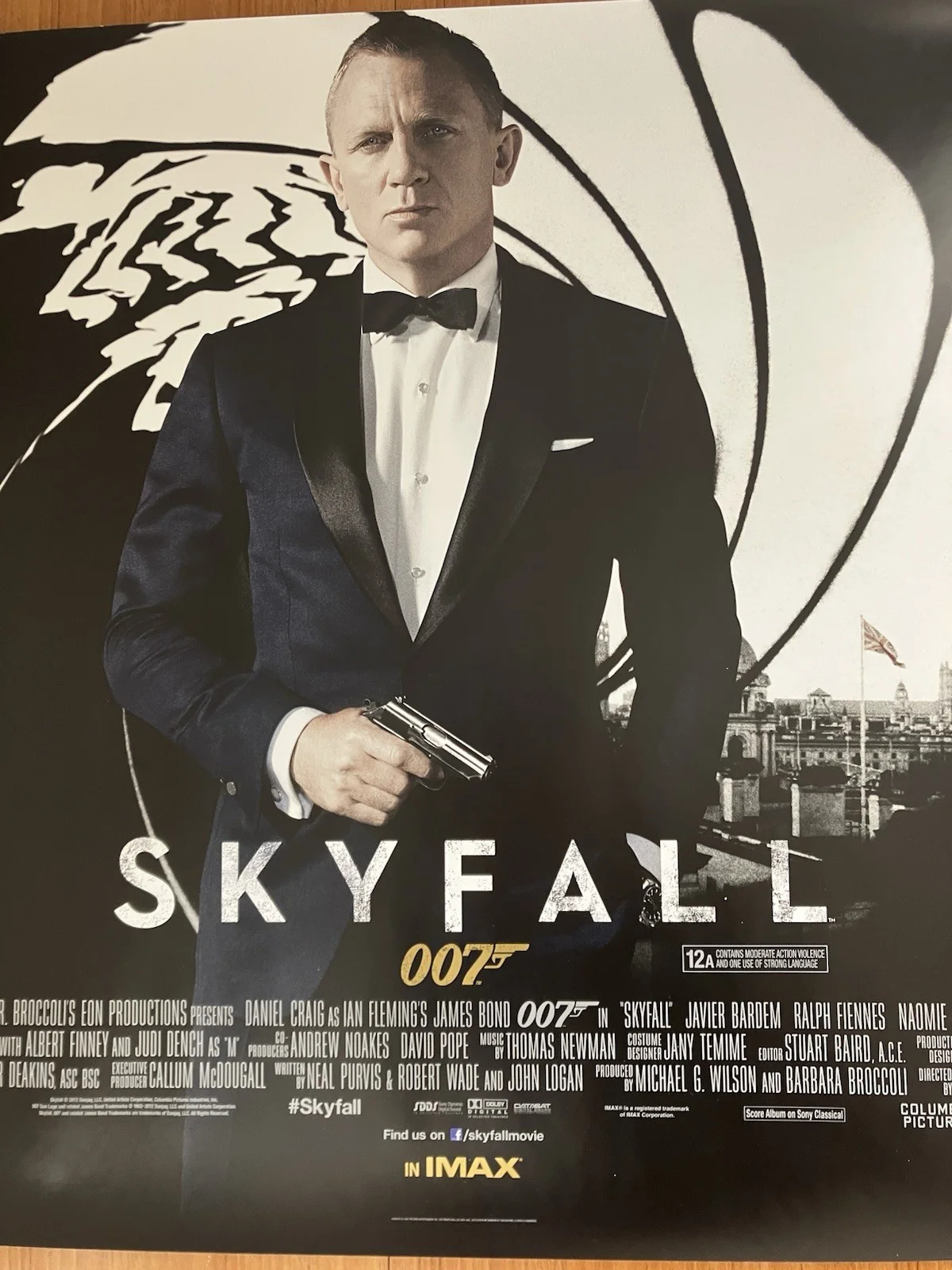 ORIGINAL JAMES BOND SKYFALL 007 QUAD MOVIE POSTER, image 2