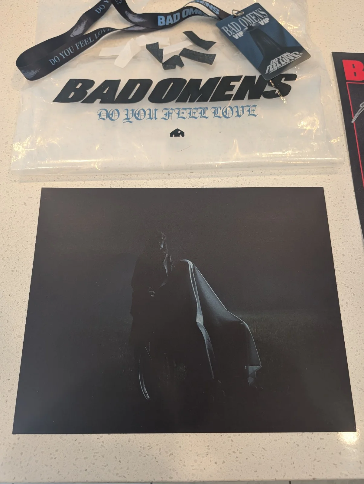 BAD OMENS VIP MERCH SIGNED TOUR POSTER LANYARD ART PRINT DO YOU FEEL LOVE 2026, изображение 3