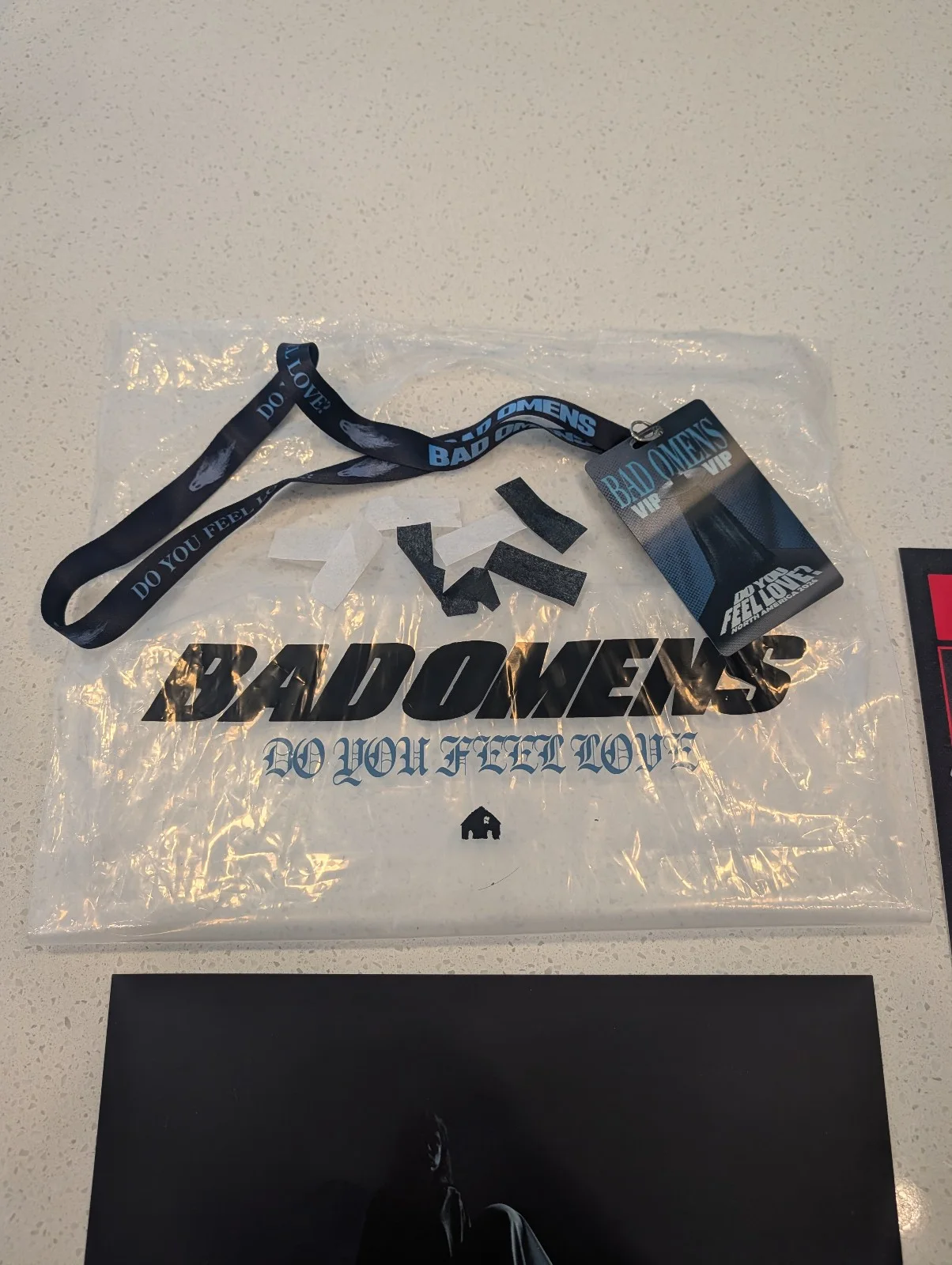 BAD OMENS VIP MERCH SIGNED TOUR POSTER LANYARD ART PRINT DO YOU FEEL LOVE 2026, изображение 4