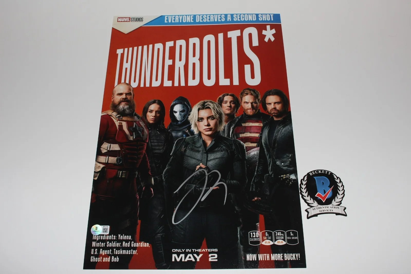 Lewis Pullman — LEWIS PULLMAN SENTRY SIGNED THUNDERBOLTS 12x18 MOVIE POSTER 1 AVENGERS BECKETT, image 3