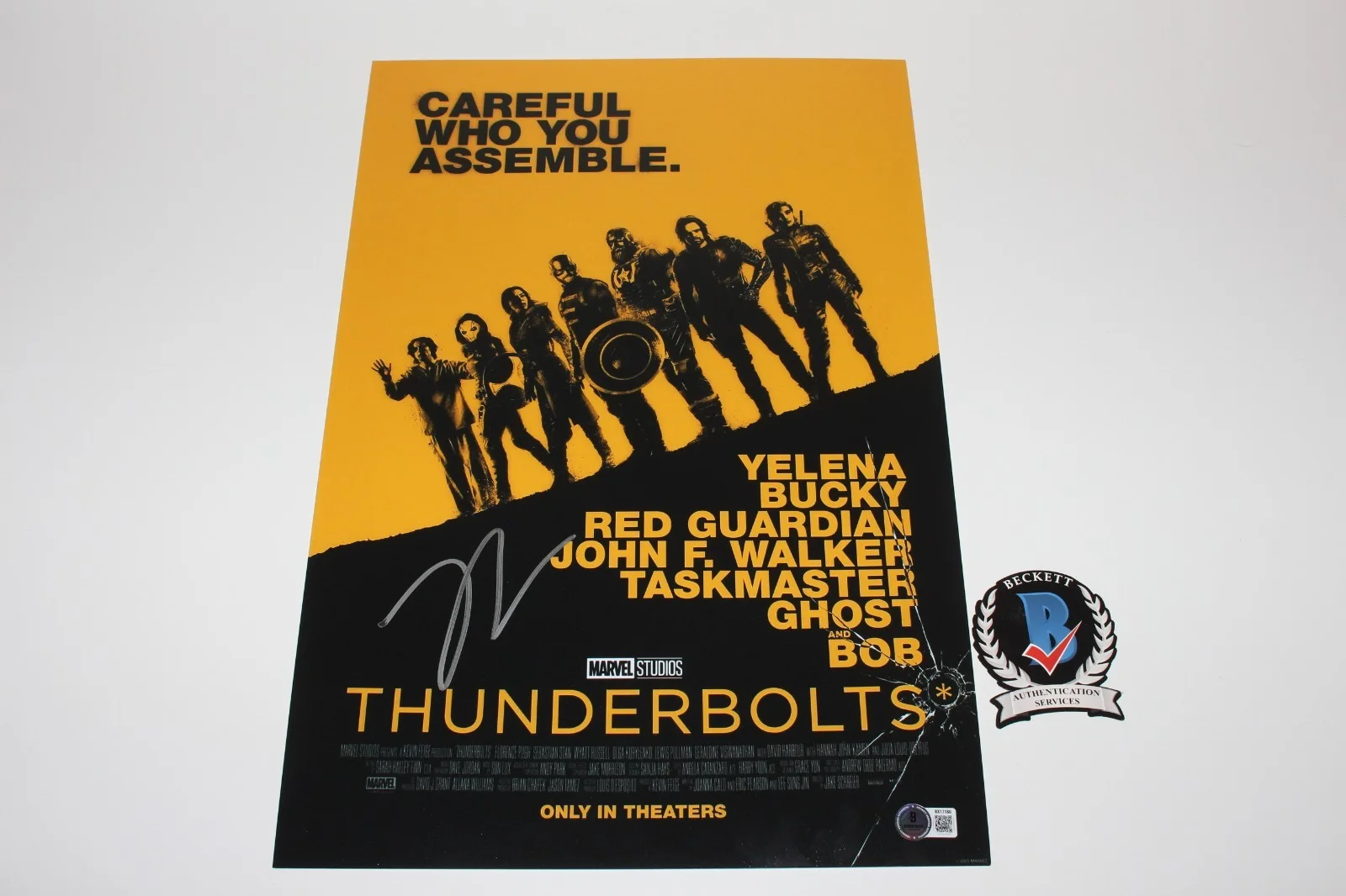 Lewis Pullman — LEWIS PULLMAN SENTRY SIGNED THUNDERBOLTS 12x18 MOVIE POSTER AVENGERS BECKETT, image 3
