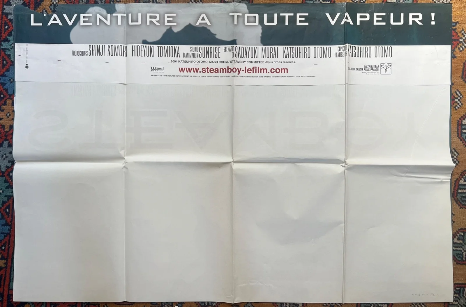 STEAMBOY - OTOMO - AKIRA - ORIGINAL LARGE FRENCH MOVIE POSTER 46 x 62”, изображение 3