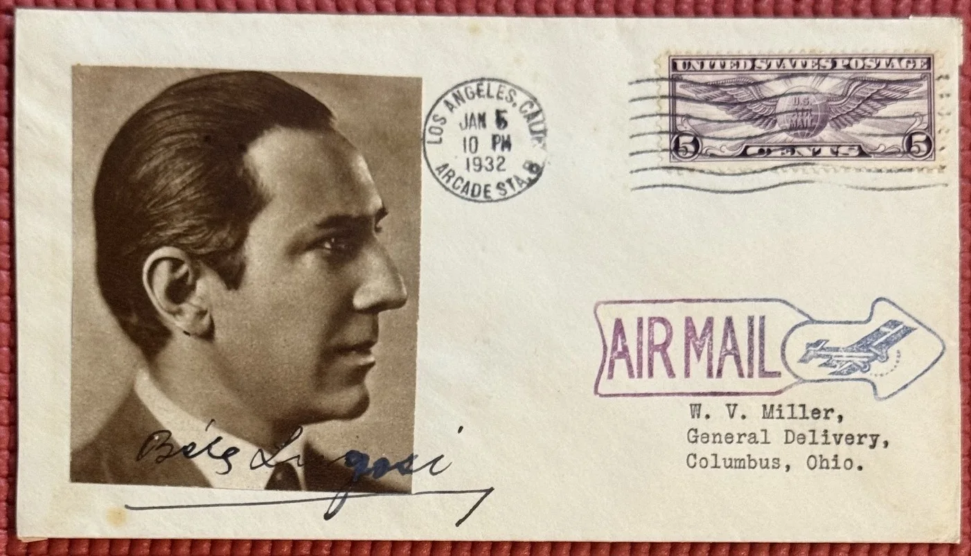 Bela Lugosi — BECKETT signed BELA LUGOSI autographed 1932 AIR MAIL ENVELOPE Universal Dracula, image 2