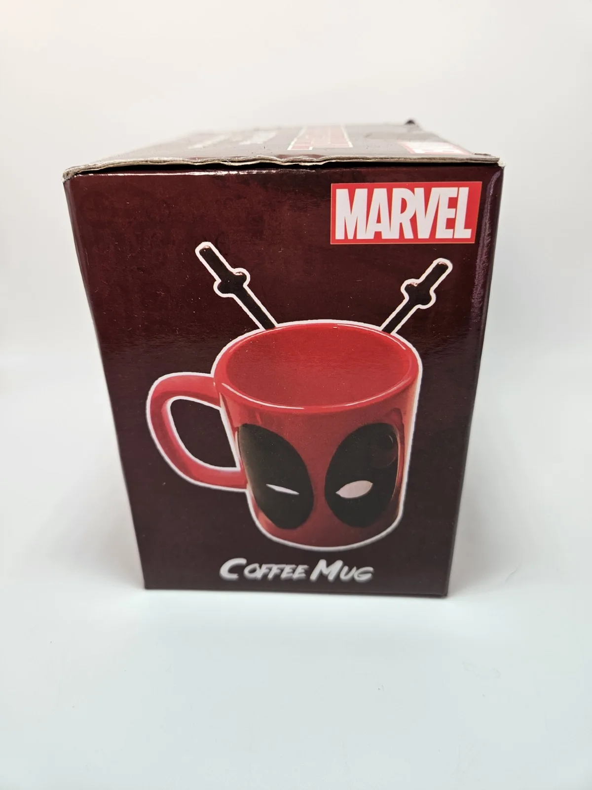 Official Marvel Licensed Deadpool Ceramic Coffee Mug with Spoons, image 3