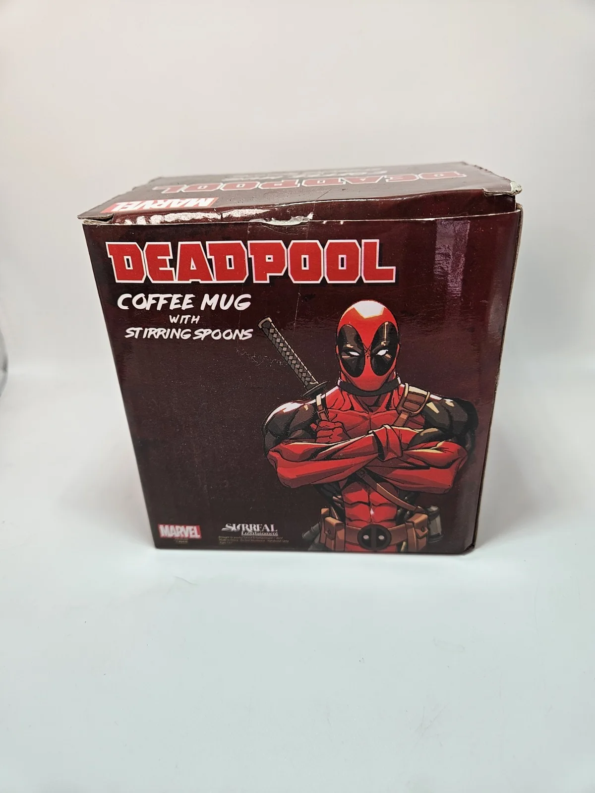 Official Marvel Licensed Deadpool Ceramic Coffee Mug with Spoons, image 4