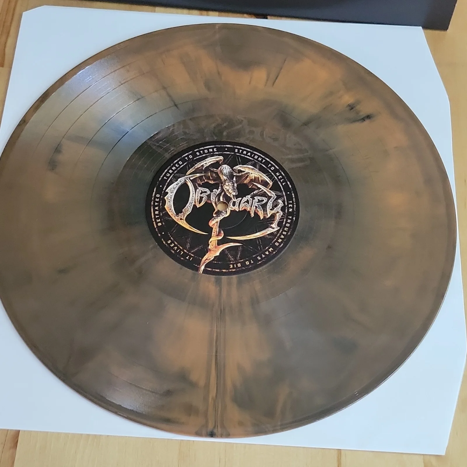 Obituary Self-Titled Black & Halloween Orange Galaxy Edition Signed Vinyl LP, image 3