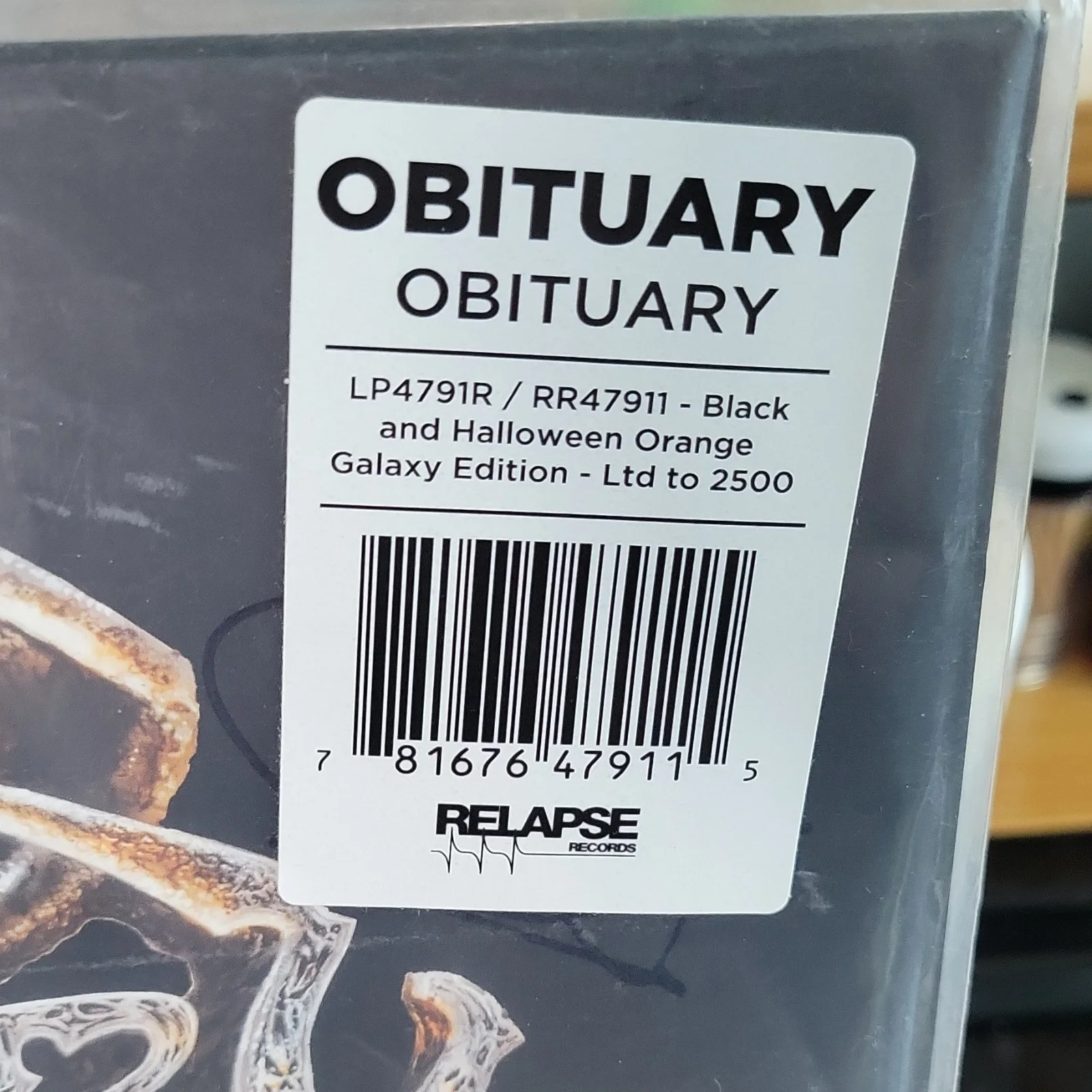 Obituary Self-Titled Black & Halloween Orange Galaxy Edition Signed Vinyl LP, image 5