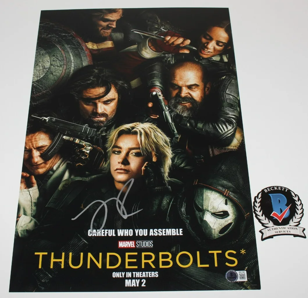Lewis Pullman — LEWIS PULLMAN SENTRY SIGNED THUNDERBOLTS 12x18 MOVIE POSTER BECKETT COA AVENGERS, изображение 3
